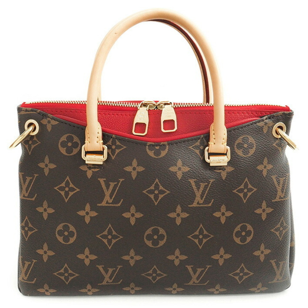 Louis Vuitton Pallas Monogram Handbag Cerise Red